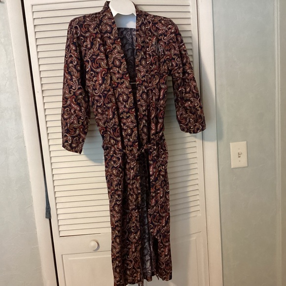 Vintage Sea Island Loungewear Paisley Robe with travel bag made in USA - Picture 1 of 14